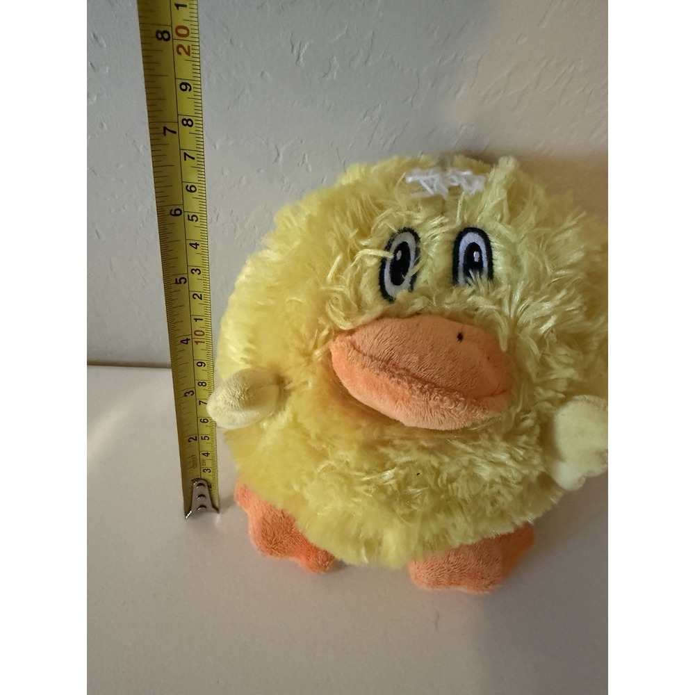 Kids of America Yellow Duck Plush Round Fluffy Stuffed Animal 7" Cute Toy - Picture 5 of 5